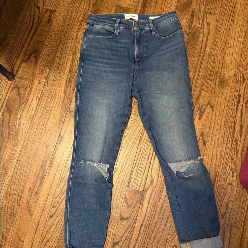 Frame Denim Dark Blue Skinny Jeans
